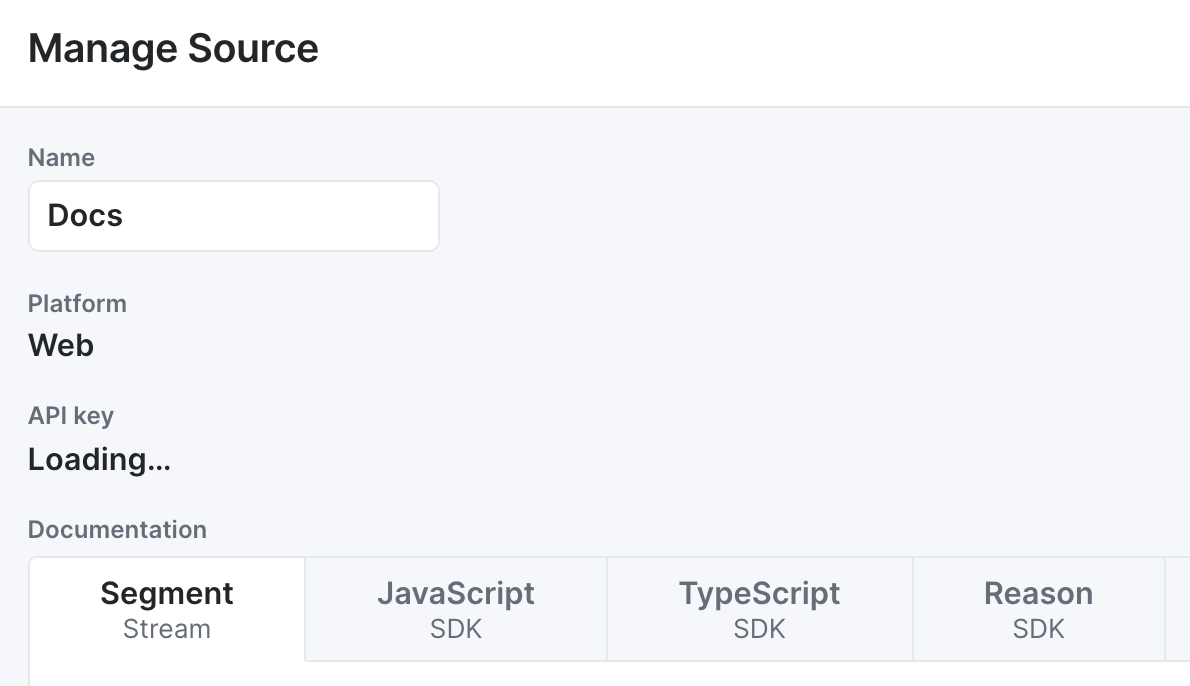 Source settings in Avo